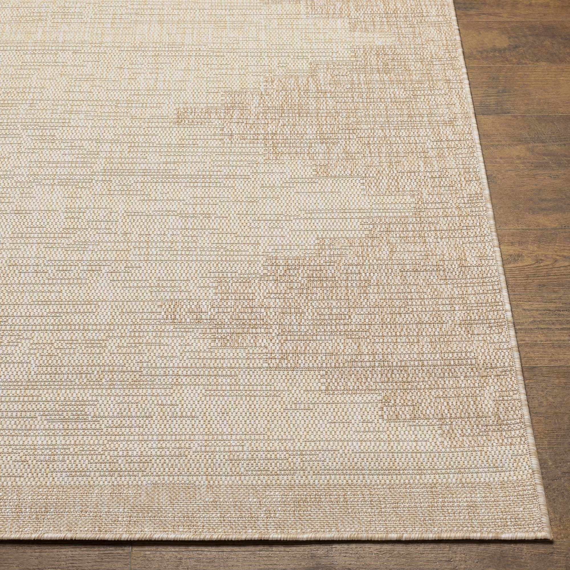 Hauteloom Djugun Outdoor Area Rug - Outside Porch Patio Rug Carpet - No Pile Rug - Waterproof Rug - Geometric - Brown, Cream, Beige - 4'3" x 5'11"