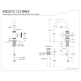 thumbnail image 5 of Kingston Brass KSD2217RKX Webb One-Handle 1-Hole Bathroom Faucet with Knurled Handle, Deck Plate, and Push Pop-Up Drain in Brushed Brass, 5 of 7