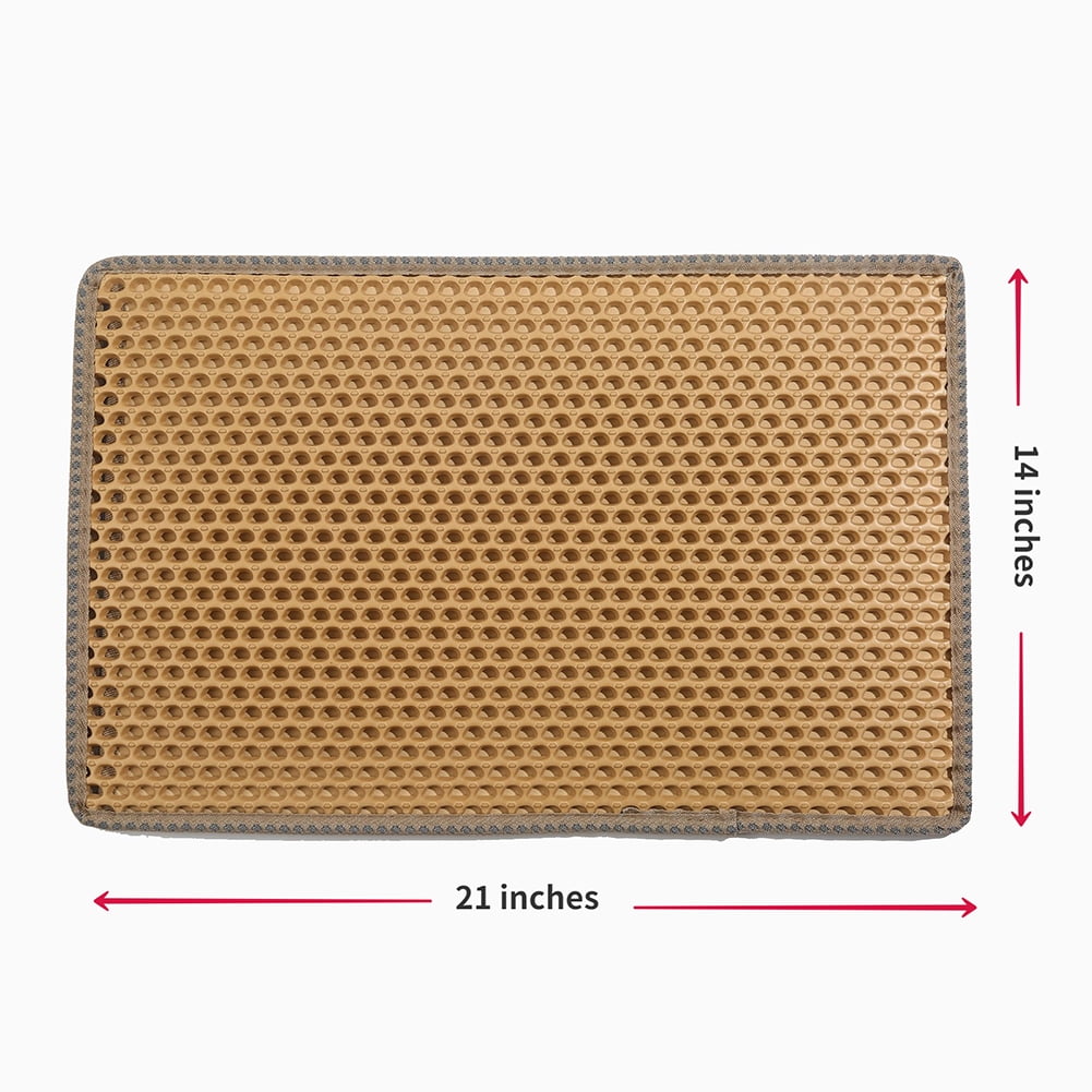 2-Layer Cat Litter Mat Litter Trapper Size 21" X 14" Yellow Traps Litter from Box, Soft on Kitty Cat Paws Honeycomb Double-Layer, Helps to Waste Less Litter on Floors 2-Layer Cat Litter Mat Litter Trapper Size 21" X 14" Yellow Traps Litter from Box, Soft on Kitty Cat Paws Honeycomb Double-Layer, Helps to Waste Less Litter on Floors
