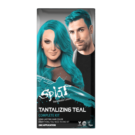 Splat Complete Kit, Tantalizing Teal, Semi-Permanent Teal Hair Dye with (Best Way To Color Grey Hair)