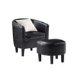 thumbnail image 3 of Pemberly Row Contemporary Faux Leather Accent Chair with Ottoman in Black, 3 of 10