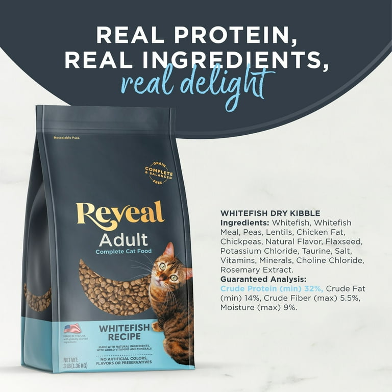 Reveal Pet Food Natural Grain Free Dry Cat Food, Whitefish, 3 Lb photo 2