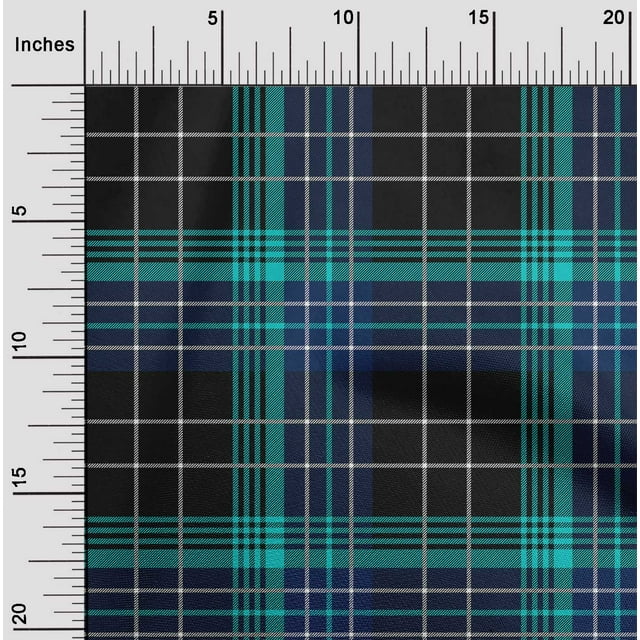 oneOone Cotton Poplin Fabric Tartan Check Print Fabric By The Yard 42 Inch Wide
