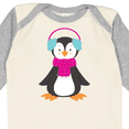 thumbnail image 4 of Inktastic Cute Penguin, Penguin With Ear Warmers, Scarf Boys or Girls Long Sleeve Baby Bodysuit, 4 of 5