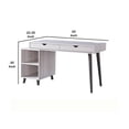 thumbnail image 4 of Benjara 2 Drawer Wooden Desk with 2 Compartments and Splayed Legs, Gray, 4 of 5