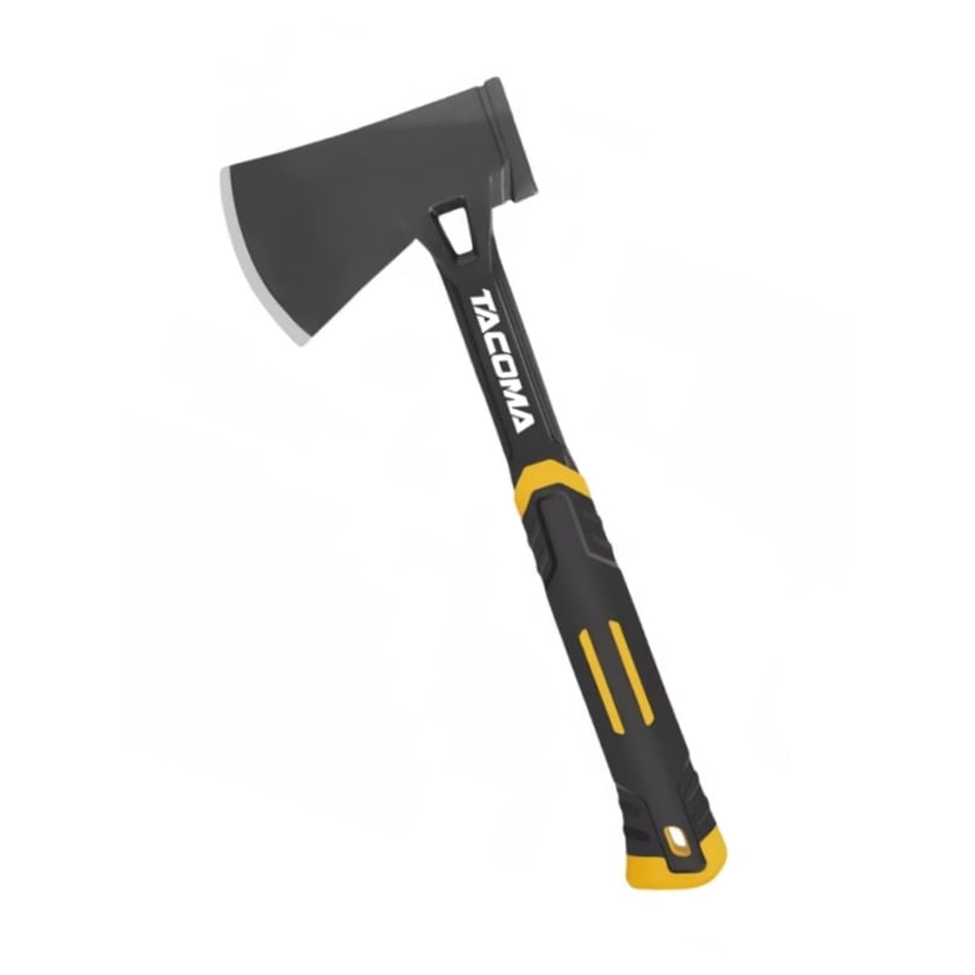 Tacoma High Carbon Steel Camping Axe Forged Heat Treated Blade Shock Absorbing Nylon Handle Black and Yellow