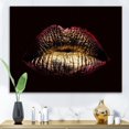 thumbnail image 1 of Designart Sexy Golden Metallized Female Lips IV Canvas Wall Art, 1 of 4