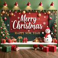thumbnail image 3 of Colorful Design Merry Christmas Banner Festive Theme Holiday Decoration Snowman for Party Celebration Family Gathering Friends Reunion, 3 of 9