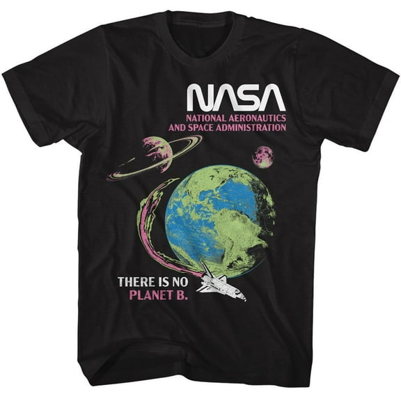 NASA There Is No Planet B Black Adult T-Shirt