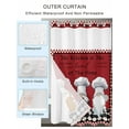 thumbnail image 2 of No Hook Shower Curtain with Snap in Liner,Kitchen Gnome Cute Chef Gourmet Pot Waterproof Bath Curtain Double Layers with See Through Top Window,Red Black Plaid Hotel Shower Curtains 72x72in, 2 of 9