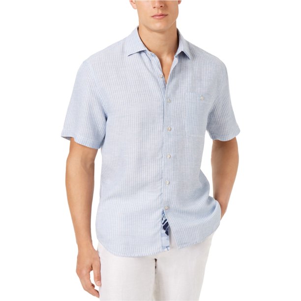 Tommy Bahama Mens Dobby Stripe Button Up Shirt, Azul, XX-Large Tommy Bahama Botones al frente
