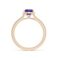 thumbnail image 2 of Angara Natural 0.9 Ct. Tanzanite with Diamond Classic Ring in 14K Rose Gold for Women (Ring Size: 11.5), 2 of 9