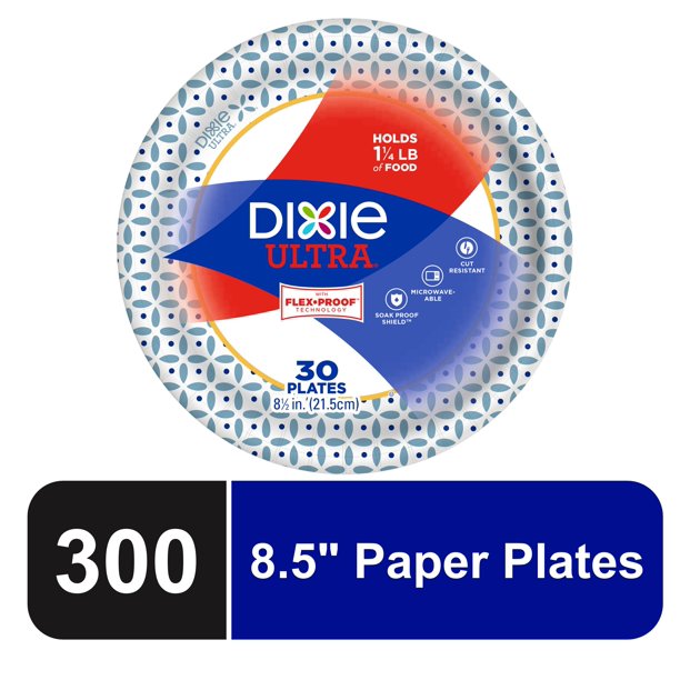 Dixie Ultra Paper Lunch Plates, 8 1/2", 300 Count