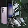 thumbnail image 3 of Funda fina transparente chapada de lujo para Samsung Galaxy S23 S22 S21 FE S20 Ultra Plus A53 A13 5G funda protectora para cámara a prueba de golpes, 3 of 4