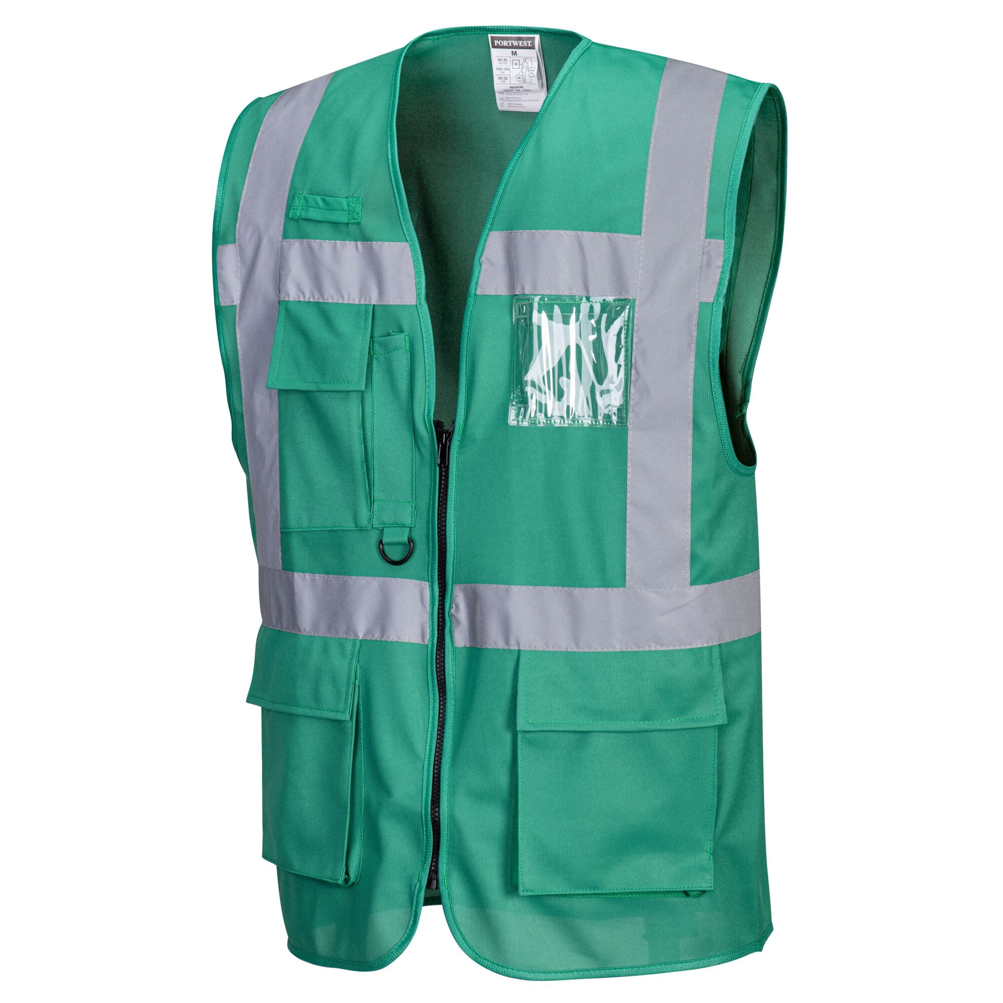 Portwest F476 Mens Iona Executive Safety Work Vest with Reflective Tape Bottle Green, 3X-Large