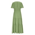thumbnail image 6 of Lovzfmll Women's Sundress, V-Neck Short Sleeve, Casual Vacation Maxi Dress Green, L, 6 of 9
