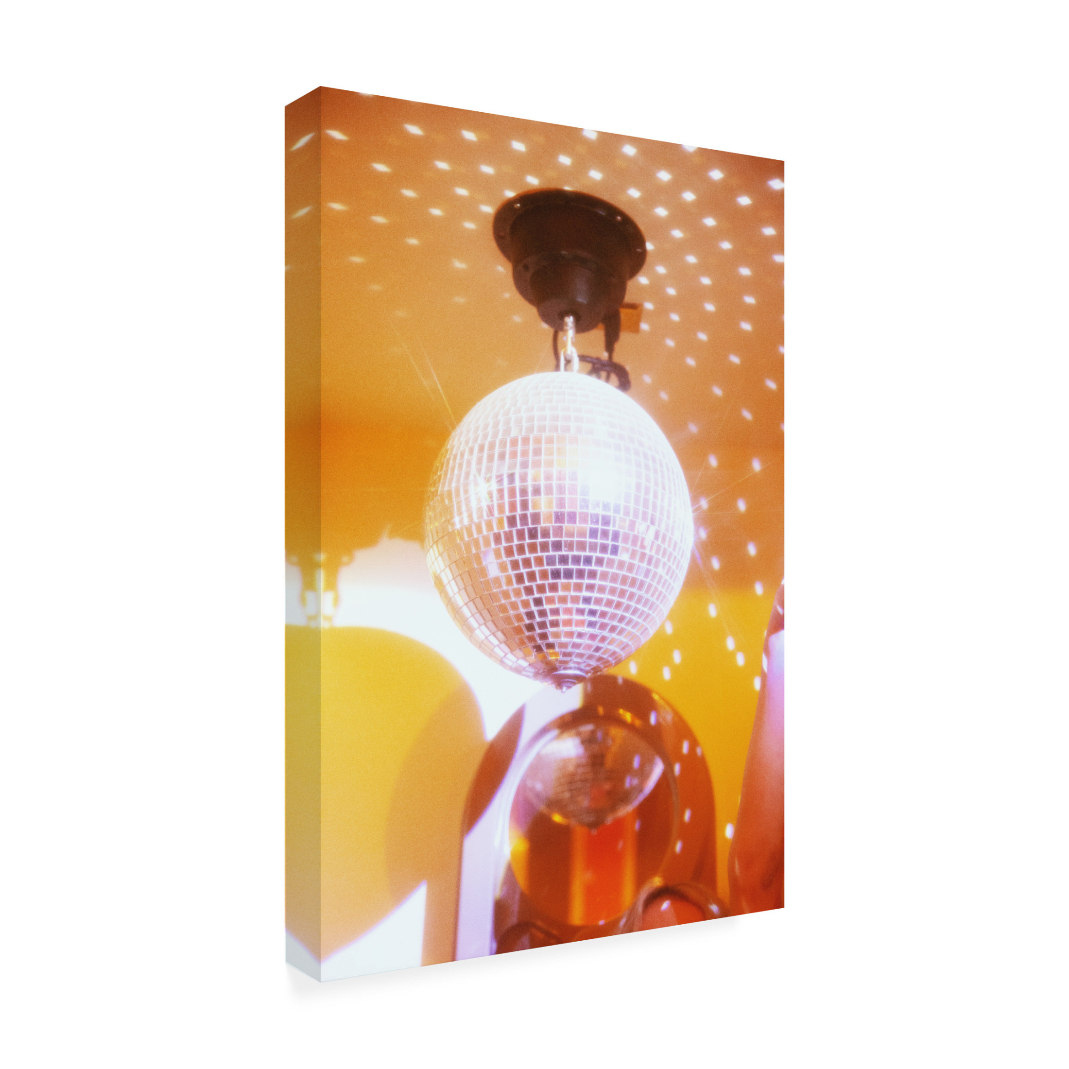 Canvas Wall Art - Samantha Hearn 'Groovy Yellow Disco Ball' Wall Art for Living Room, Bedroom, or Office D?cor by Trademark Fine Art - 30 x 47 Inches