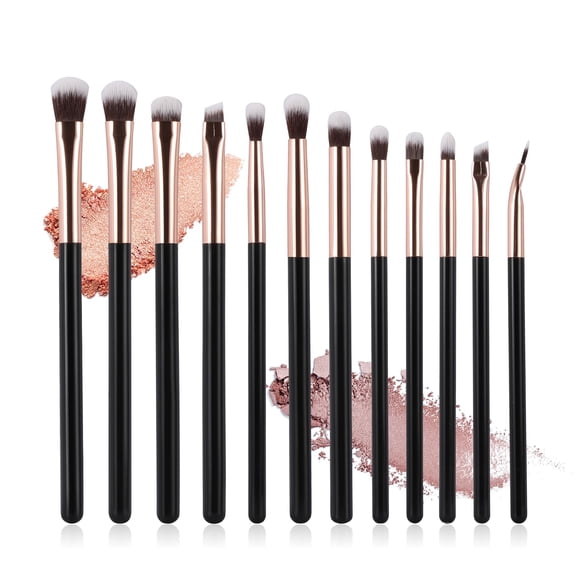 Set de brochas para maquillaje de ojos ACMEBEAUTY de 12 piezas, sintéticas suaves
