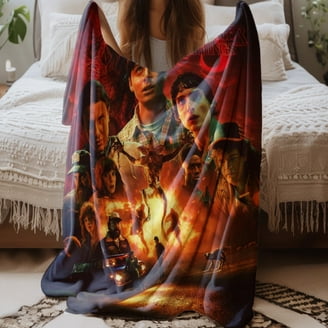 Stranger Things Oversized Throw Blanket, Soft Feather Knit, All