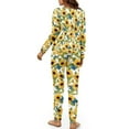 thumbnail image 3 of FOR U DESIGNS Sunflower Butterfly Women's Drawstring Pajamas Set Sleepwear Long Sleeve Crew Tops 2 Piece Size 2XL Nightwear Long Pants with Pockets for Women Winter, 3 of 6