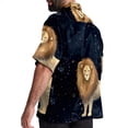 thumbnail image 3 of Leo Constellation Men's Spread Collar Tops, Casual Button Down Shirts for Summer Beach, Printed Short Sleeve Shirts - Unisex, 3 of 6