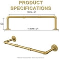 thumbnail image 3 of Industrial Gold Pipe Clothing Rack, Wall Ceiling Mounted Clothes Garment Rack 30'', Iron Golden Pipe Clothes Hanging Bar, Heavy Duty Metal Rod for Retail Display Closet Storage, 3 of 4