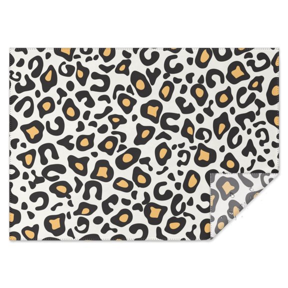 Black and Yellow Of Leopard Print Rectangle Tablecloth 60"x84",Waterproof Polyester Rectangle Table Cloth, Wipeable Spillproof Polyester Tablecloth for Dining, Camping, Indoor and Outdoor