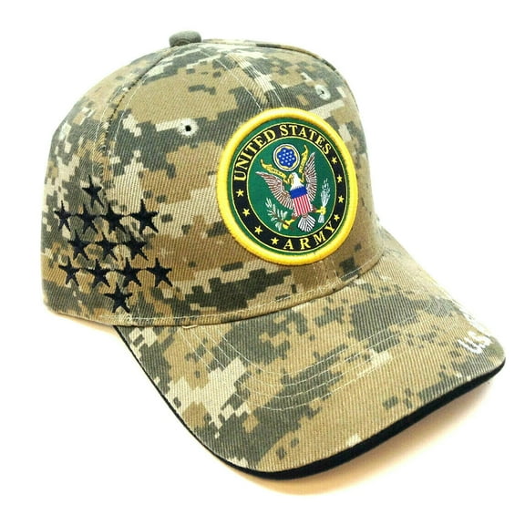 United States Army Seal Logo w/ Stars Digital Camo Adjustable Hat