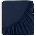 thumbnail image 3 of Utopia Bedding Fitted Sheet, Premium Soft Microfiber, Fade & Wrinkle Resistant, Lightweight Easy Care Solid All-Around Elastic Deep Pocket Queen , Navy, 3 of 6