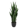 thumbnail image 3 of 3ft Artificial Snake Plant, Faux Snake Plant & Fake Snake Plant– Sansevieria Faux Greenery with Black Planter for Low Maintenance Indoor Home Office Decor, 3 of 6