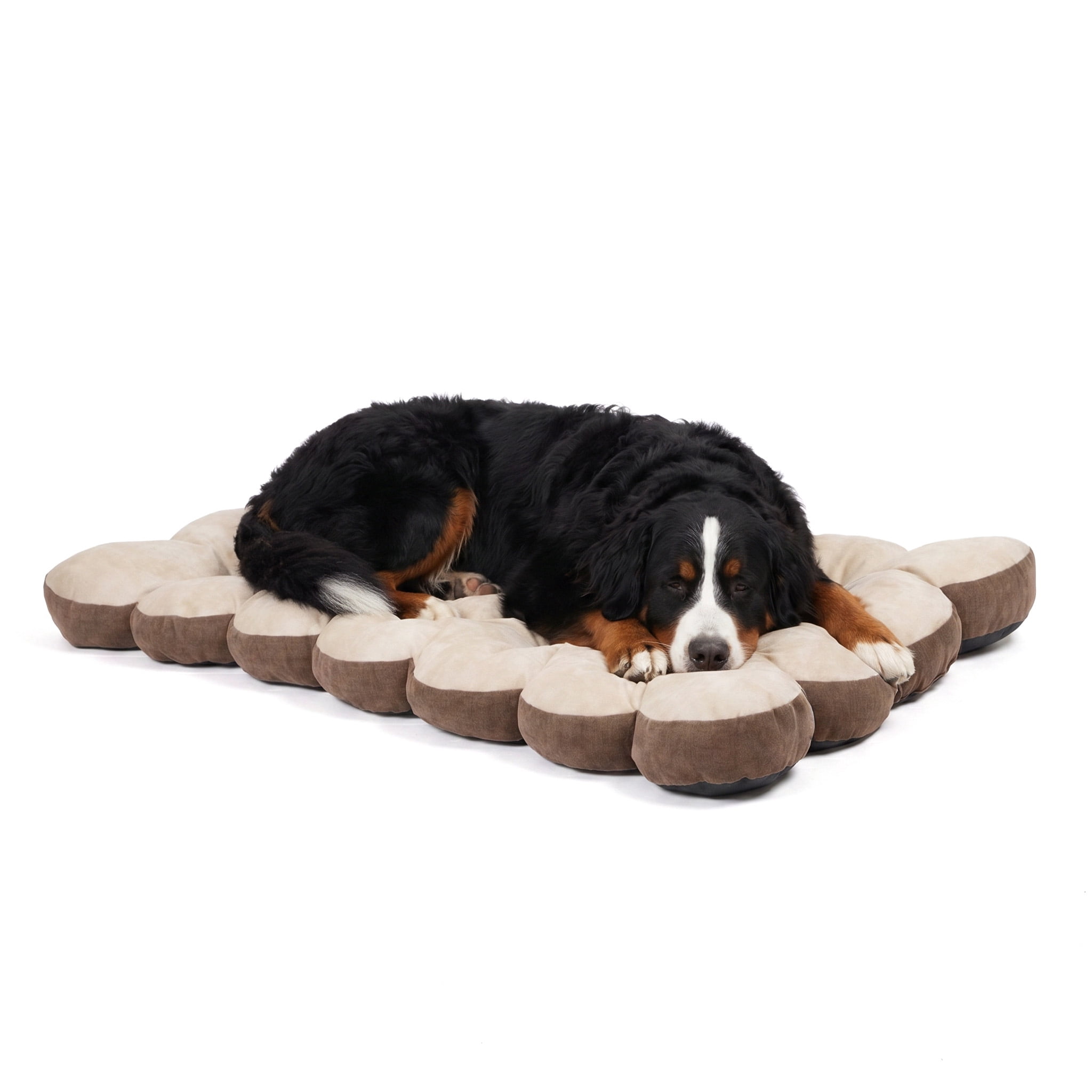 SportPet Designs Tufted Sherpa Cushion Pet Bed, Tan, XXL 48 in x 29 in