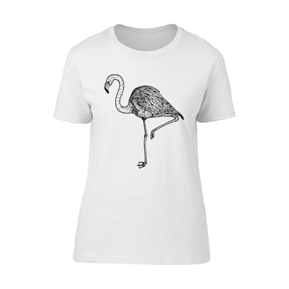 Beautiful Flamingo Bird Sketch Tee Women's -Image by Shutterstock