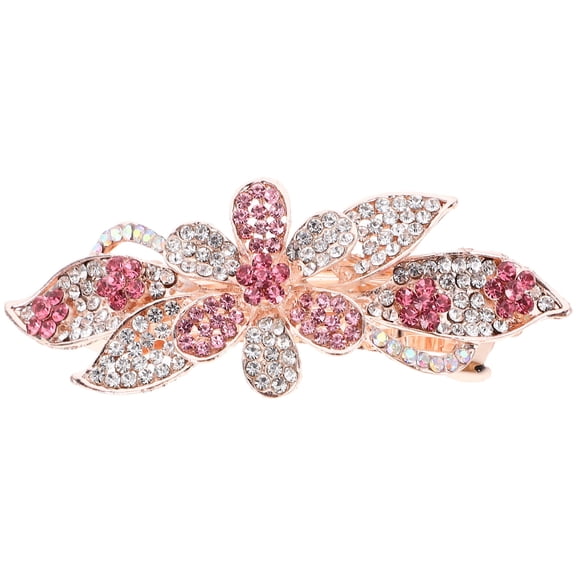 Pretyzoom Rhinestone Hair Accessories For Women Hold Hair Pink 1Pack