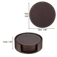 thumbnail image 3 of Rustic Modern Leather Coasters, Luxurious Home Décor For Tabletop Protection, 6 Brown Drink Coasters With Eco-Friendly Moisture Proof Design, Suitable For All Cups And Mugs, 3 of 8