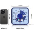 thumbnail image 2 of 7.5-Inch Rocket Pattern Visual Timer for Kids, 60-Minute Countdown Timer for Classroom or Kitchen, Durable Mechanical Timer Clock with Magnetic Backing (Blue), 2 of 4