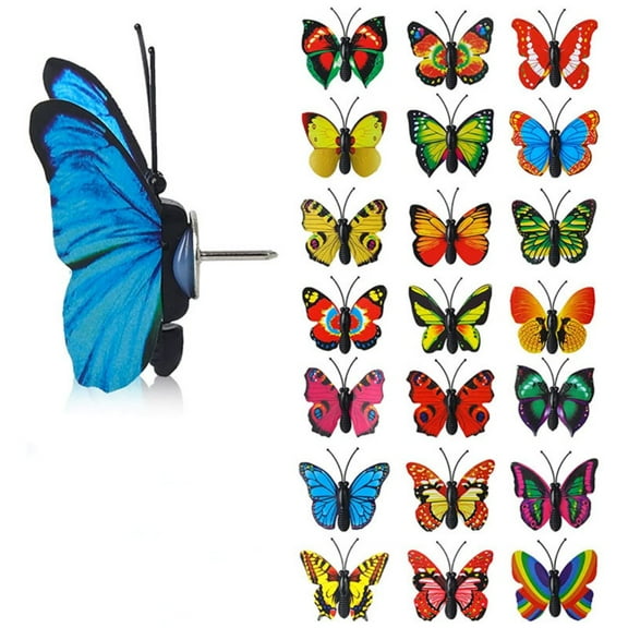 Trianu 50 Pcs Decorative Thumb Tacks - Cute Push Pins Colorful Pushpins for Photo Wall Cork Board Bulletin Board Home Office Decor Cubicle Decorations (Butterfly Style)