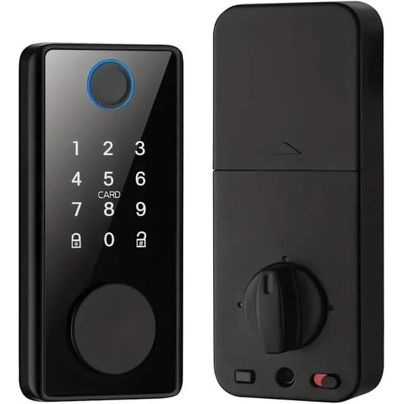 Auto-Lock Bolt Fingerprint Keypad Passcode Electronic Smart Lock Deadbolt for Front Door Patio Glass Door Keyless with App Remote Control