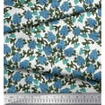 thumbnail image 3 of Soimoi Silk Fabric Leaves & Floral Block Print Fabric by Yard 42 Inch Wide, 3 of 3