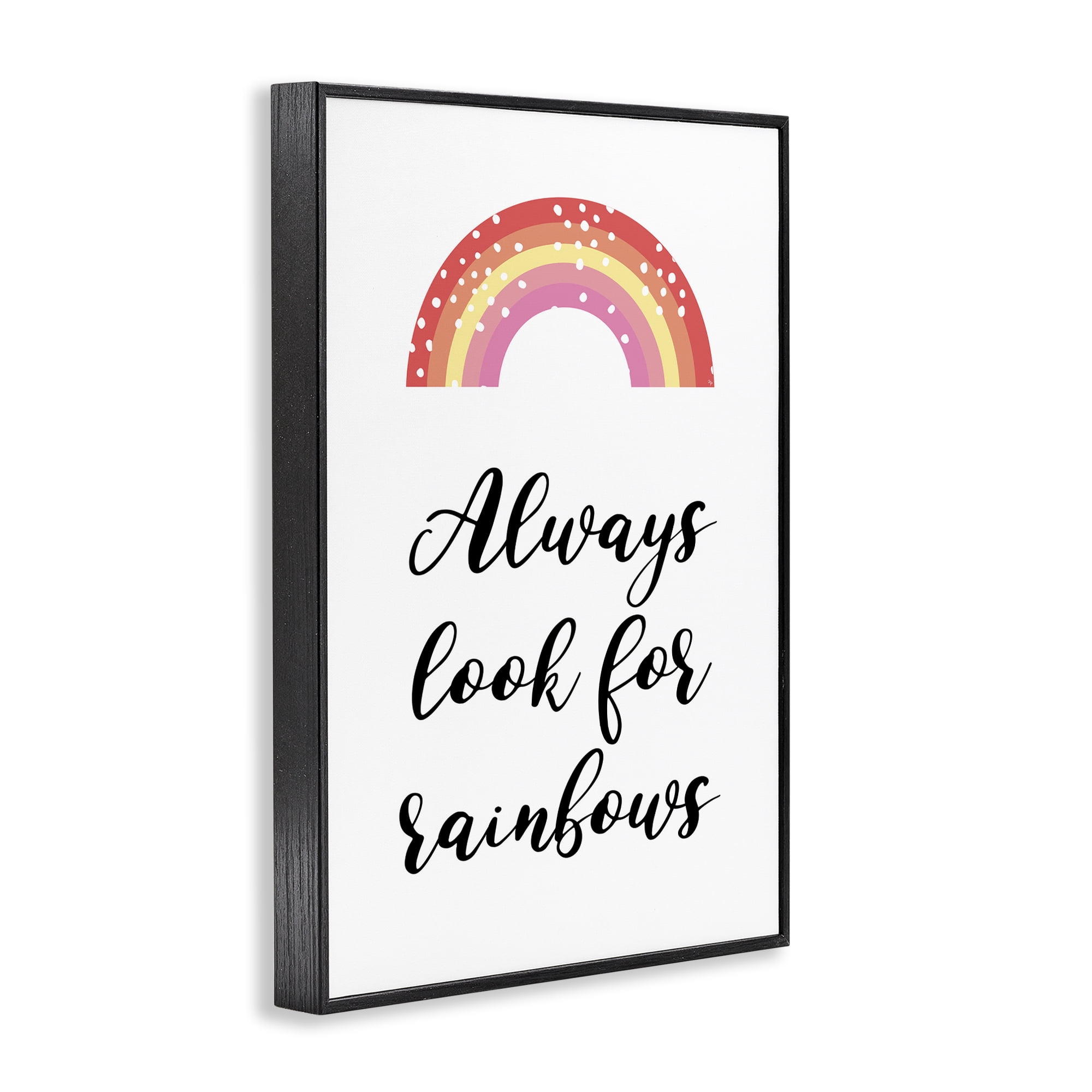 Stupell Industries Always Look For Rainbows Black Framed Giclee Art, design by Martina Pavlova