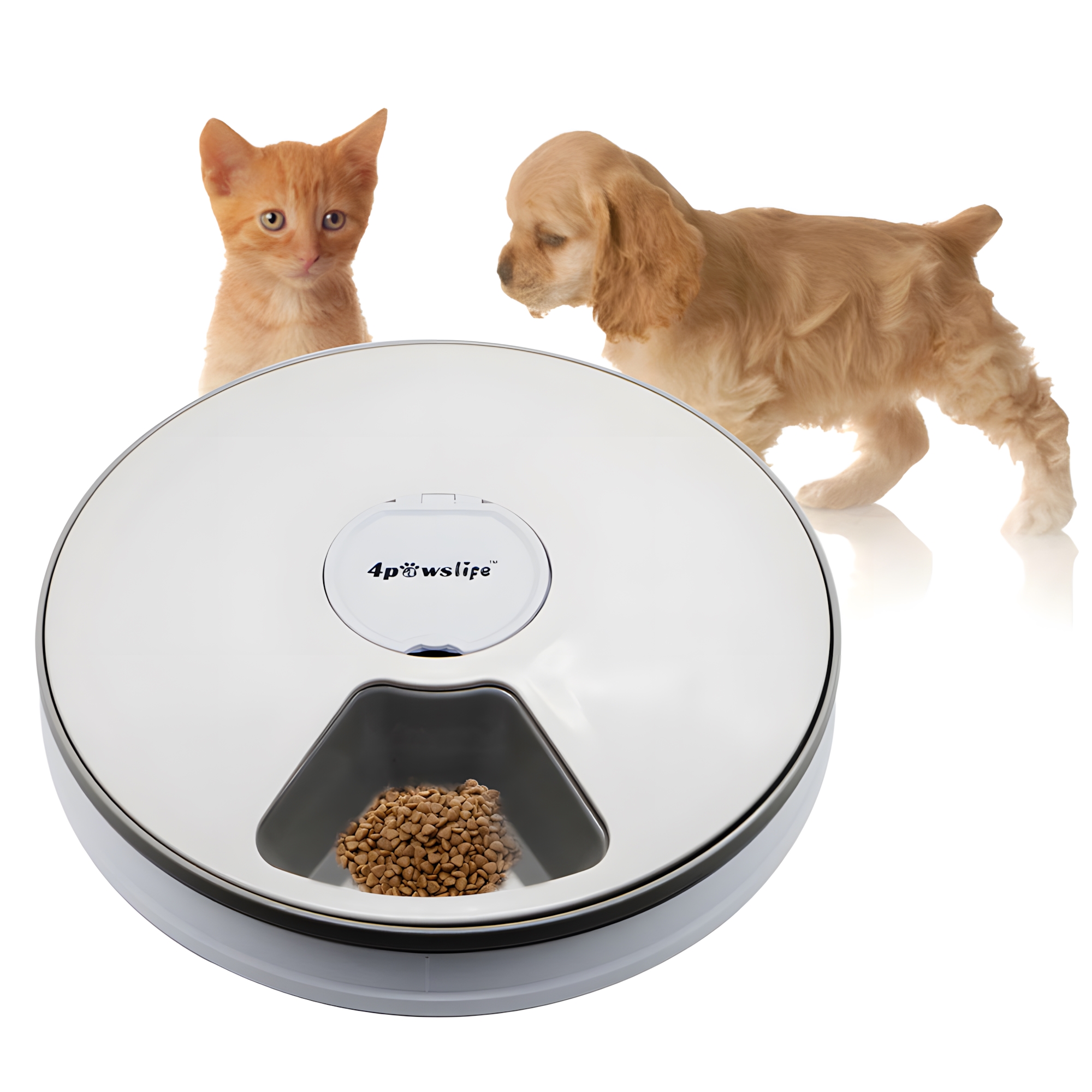 Pet Daily Kit Automatic Electronic Timed Pet Feeder, 6 Meal Trays Dry Wet Food Water Auto Feeder, 24 Hours Timing Reminder Dog and Cat Smart Feeder.