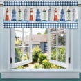 thumbnail image 6 of Nautical Lighthouse Valances Buffalo Check Plaid Coastal Window Toppers Valances Rod Pocket Ocean Theme Window Treatments Curtains for Kitchen Bedroom Farmhouse 54x18 inch, 1 Panel, 6 of 6
