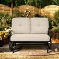 thumbnail image 3 of Gymax Patio Swing Glider Chair Rocking Loveseat Bench for 2 Persons w/ Beige Cushions, 3 of 10