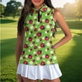 thumbnail image 4 of Uorisanigo Cute Ladybug Women's Golf Shirt Comfortable Polyester Spandex Fabric Women's Sleeveless Golf Tennis Shirts with Zipper Flower Daily Wear for Women, 4 of 7