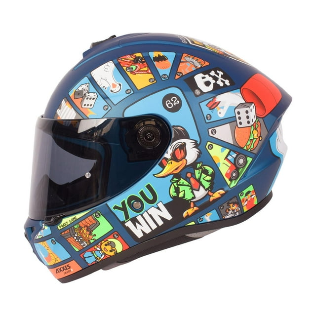 Casco Para Moto Axxis Drakken Goose Talla M Azul Mate