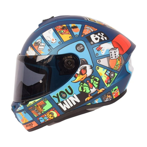 Casco Para Moto Axxis Drakken Goose Talla M Azul Mate