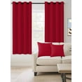 thumbnail image 2 of Red Solid, Blackout Curtains 54 Inches Long for Bedroom, Pure Color Thermal Insulated Room Darkening Black Out Window Curtain Panels Grommet Drapes for Living Room, 2 of 8