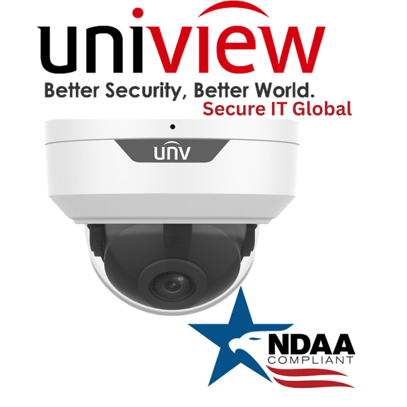 Uniview NDAA 5MP Dome IP Security Camera  2.8mm Fixed Lens, Smart IR Night Vision & Audio – From Secure IT Global