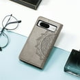 thumbnail image 5 of SaniMore for Google Pixel 8 6.3" 2023 Wallet Case with Embossed Mandala PU Leather Flip Protection Wrist Strap Credit Card Holder Pocket Kickstand Shockproof Cover For Google Pixel 8, Gray, 5 of 6