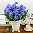 thumbnail image 1 of Flmtop 1 Bunch 9 Head Artificial Hydrangea Silk Flower Bouquet Wedding Party Decor, 1 of 7