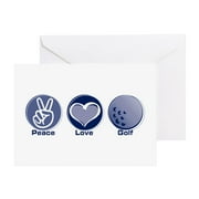 CafePress - Peace Love Golf - Greeting Card, Blank Inside Glossy
